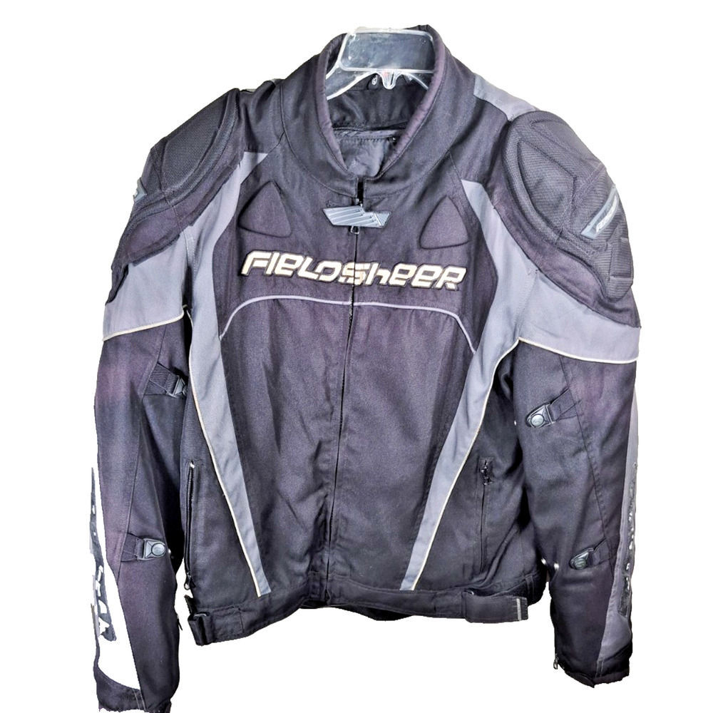 Motorcycle Jacket Fieldsheer Men's Black SZ Large Moto JACKET ONLY NO ARMOUR
